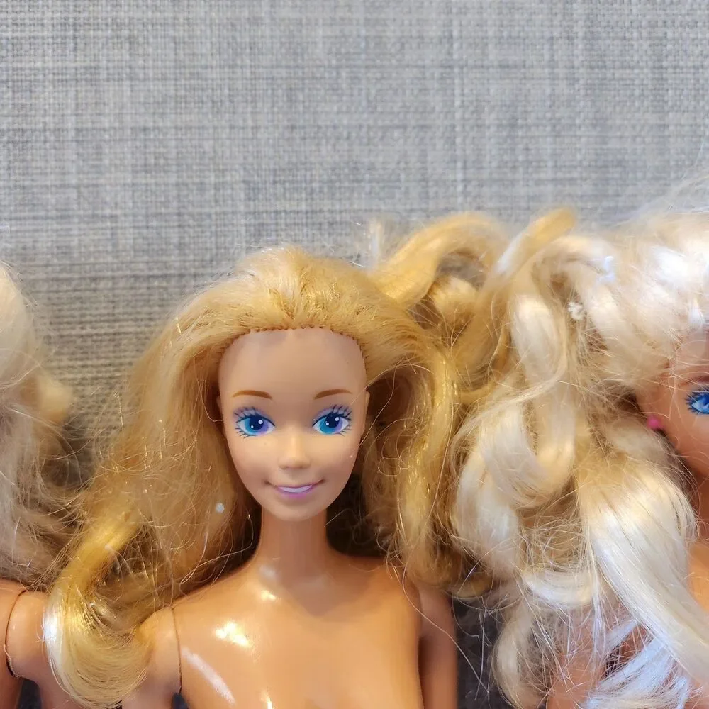 Lot 4 Vintage Barbie Dolls 1966 Body Mold Nude Blonde Blue Eyes Malaysia – As Is